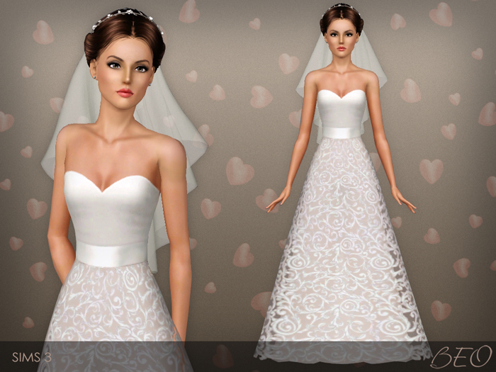 Wedding dress 36 for Sims 3 by BEO (1)